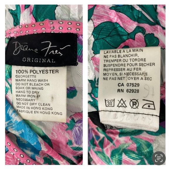 Vintage 1980s Diane Freis Floral Beaded Dress / Women’s Large * - Picture 5 of 5